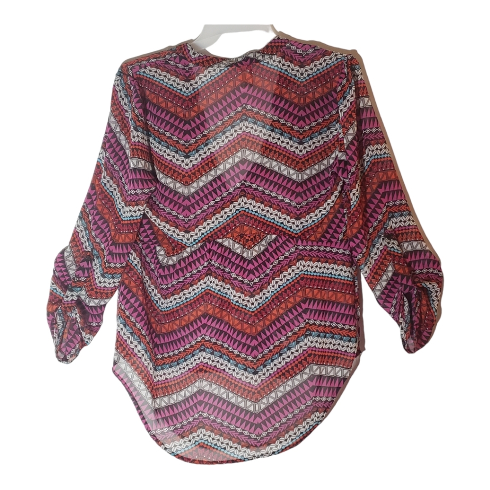 No Boundaries women's XL sheer roll cap sleeves pullover blouse. 561 - Picture 4 of 4